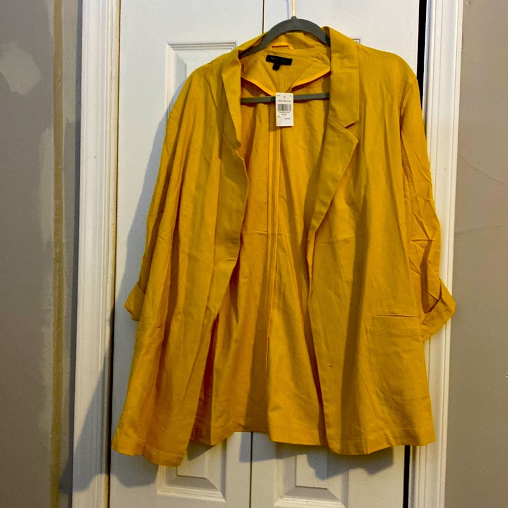 New Look Three Quarter Sleeves Mustard Yellow Blazer Jacket